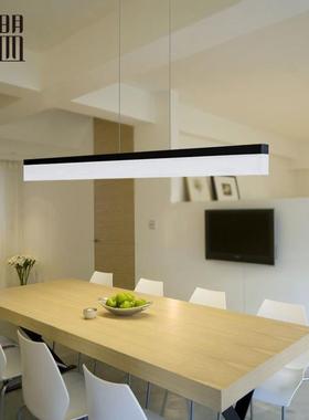 条长LED办公室照明吊灯创意ROF现亚克力条会议室工直代程一字吊线