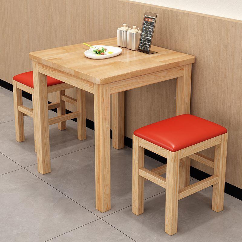 实饭木快餐桌椅餐饮989小户型吃桌小店吃店长形方形早餐桌正方家