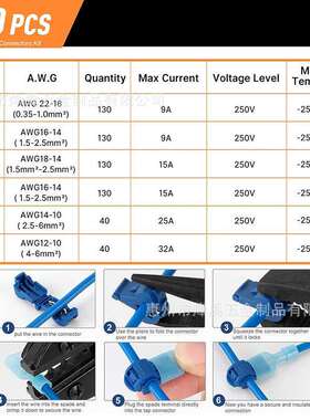 境600PCST型线免破线快JXS速接跨线端子车用免剥线阻燃夹分线器