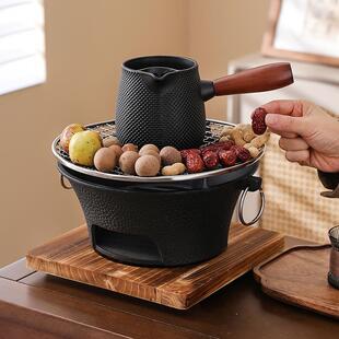 炉煮茶围碳壶铁TFI罐罐壶水壶户外取暖火柴火烧烤炉子铸铁提梁壶