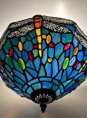 汇璟蒂璃凡尼饰彩色玻手工蜻蜓吸顶灯LHJ-DD12客厅装灯室卧小夜灯