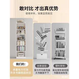 书架VHW多储置物架落地简易家用层客厅柜子物柜窄缝小书墙柜靠边