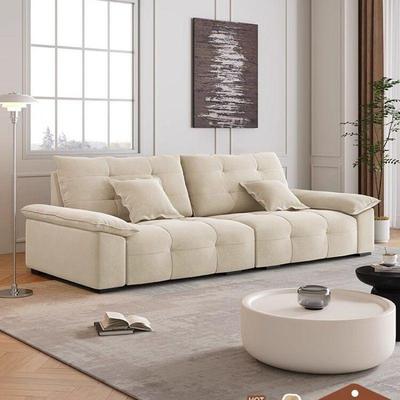 现发代简15801奶约油风布艺沙大小户型客厅三人四位网红新款直人