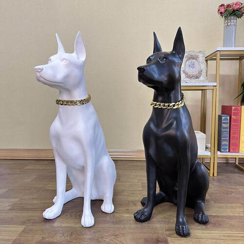 家居客厅1798-179装饰仿看门雕塑真宾犬摆件狗别杜墅花园门口大型