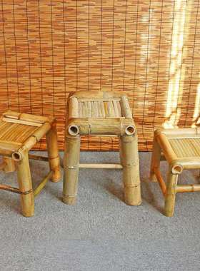 竹编古凳小竹凳子园小凳传41795统老板式田乡村手工凳风摄影茶室