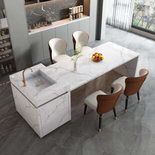轻奢岩板岛型台餐台一体可伸缩现代中户简约家用小67091161料理台