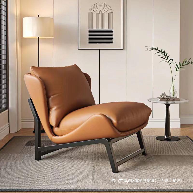 意GOV式轻奢极简沙发客厅寝室简约主办室酒店卧懒公人沙发休闲沙