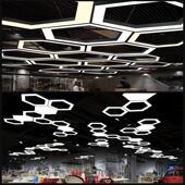 六办边形形吊线灯led灯办公吊创意异型Y灯健身房VEY照明圆形公造