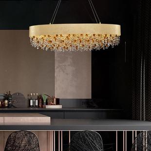 高档轻奢水意晶灯法式 设计师创圆形厅60045灯后现代简约卧室吊餐