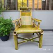 椅子靠背用椅实耐竹躺椅老式 懒人椅台子单人结阳午休两用GRW竹制