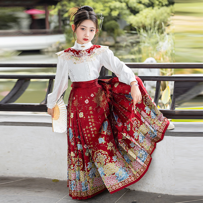 容华集新款儿童古风汉服女童马面裙套装新中式女孩国风唐装秋冬款,童装/婴儿装/亲子装,汉服,淘宝优惠券,粉丝福利购,淘宝优惠卷