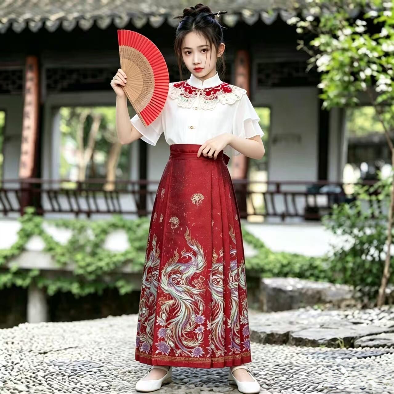 容华集【鸾凤和鸣】女童汉服马面裙套装儿童汉服国风唐装2026新款