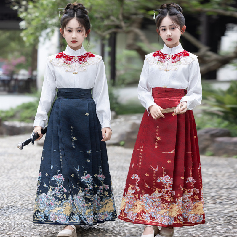 容华集新款女童马面裙汉服套装