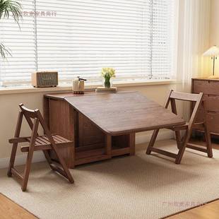 全实木折叠桌家用小型饭桌长方吃形餐桌椅可折6001叠折叠户桌饭餐
