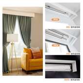 中商盒窗帘轨一体遮挡盒动电轨道挡65673板智能灯带单轨双道轨顶