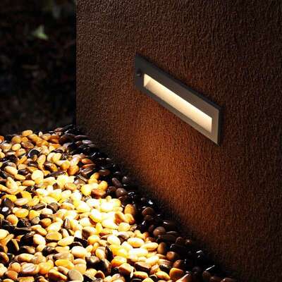 横装应嵌入式JZG2100LED过道人体感灯踏步台阶室走廊楼梯外防水地