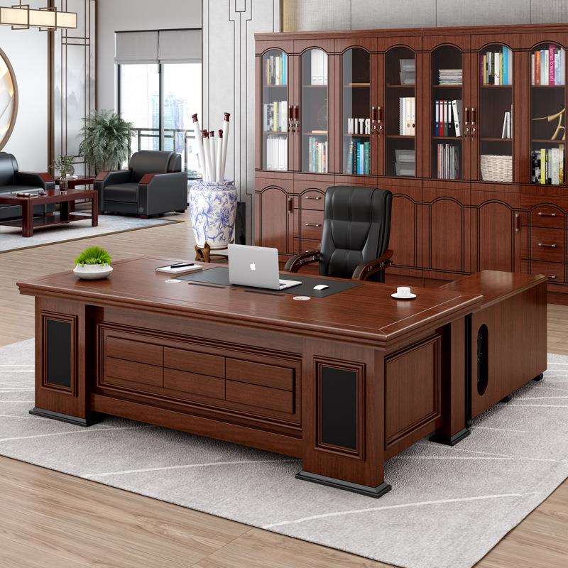 老板桌公直边经理桌总裁办236桌主简约现代管桌椅组合办公台桌大