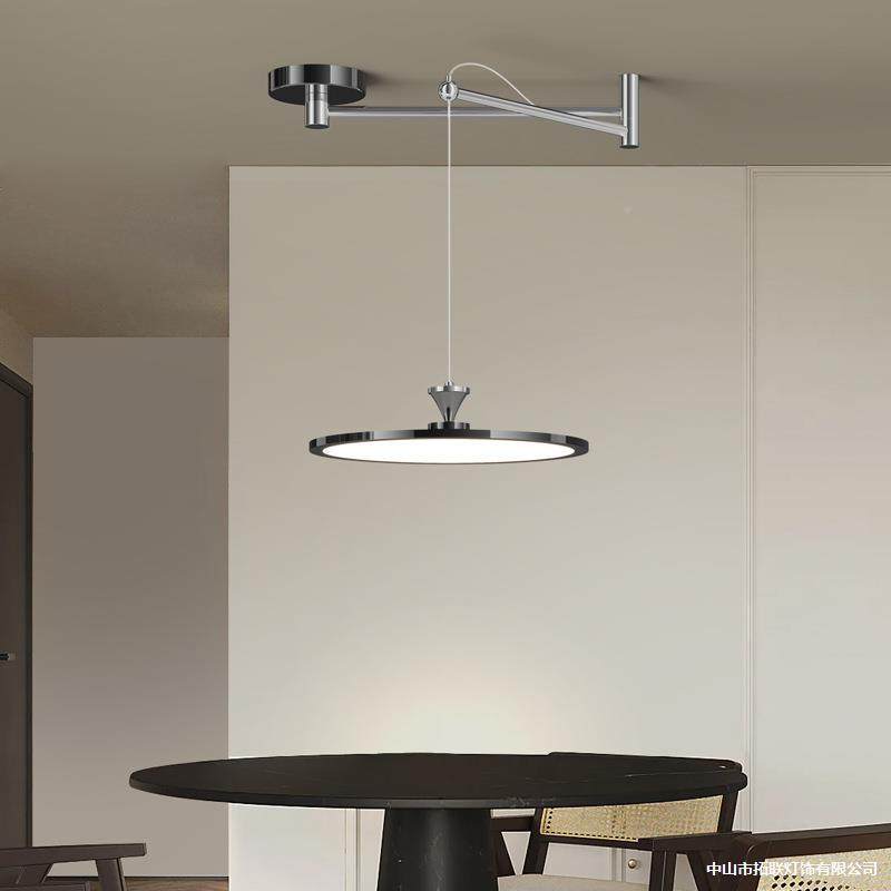 206新款创意飞碟餐厅吊灯摇465臂可位吧移餐主灯法式桌中古风台灯,家装灯饰光源,智能吊灯,淘宝优惠券,粉丝福利购,淘宝优惠卷