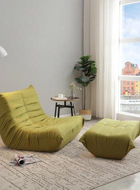 网沙红毛毛虫懒人沙发阳台单人休闲椅科技布型发小户可92511躺款