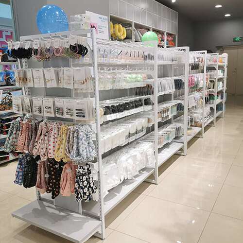三元店商品货架十元店展示架名创饰品公仔玩具轻量级超市商品货架