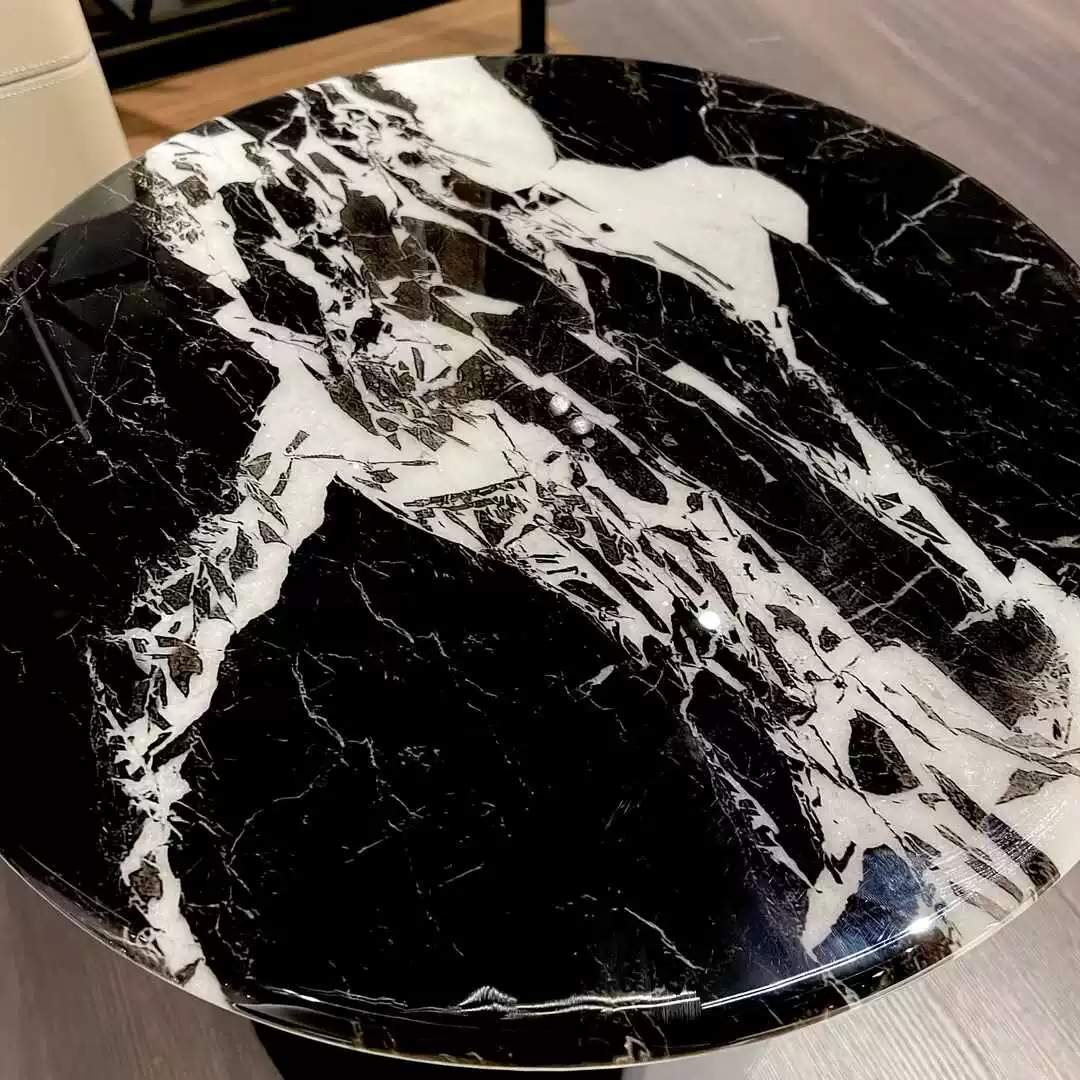 拿破仑大理石边几意式极简不锈钢角几卧室阳台轻奢移动茶几