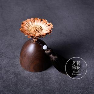 饰品香氛扩香木 创意高档汽车实木摆件莲花网红香薰车载车内饰品装