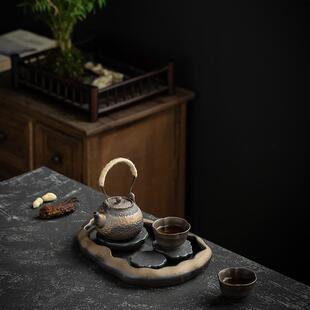 家用禅意壶承蓄水式 陶瓷干泡台小型简易储水茶盘功夫茶具套装 托盘