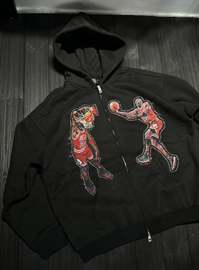 FAX NO. NBA JD 手工流须 设计非线头 连帽卫衣