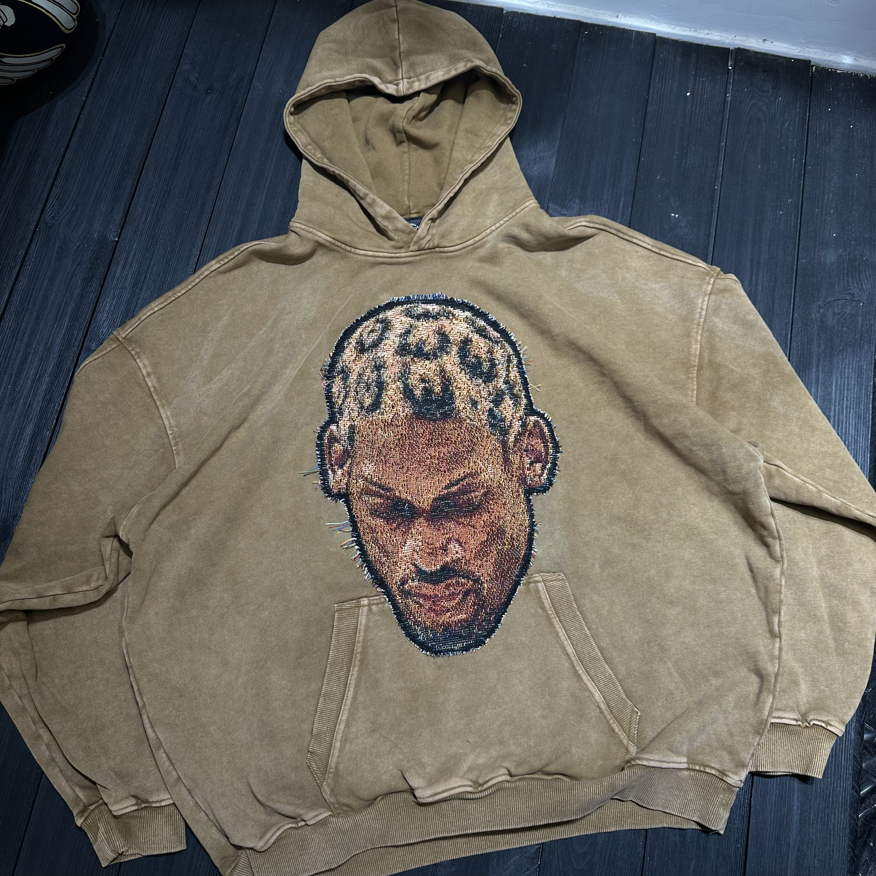 remake 罗德曼 大虫 豹纹人头连帽衛衣