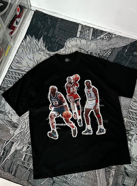 FAX NO.remake remake 复古三色球衣JD 短袖 手工制作 不退换