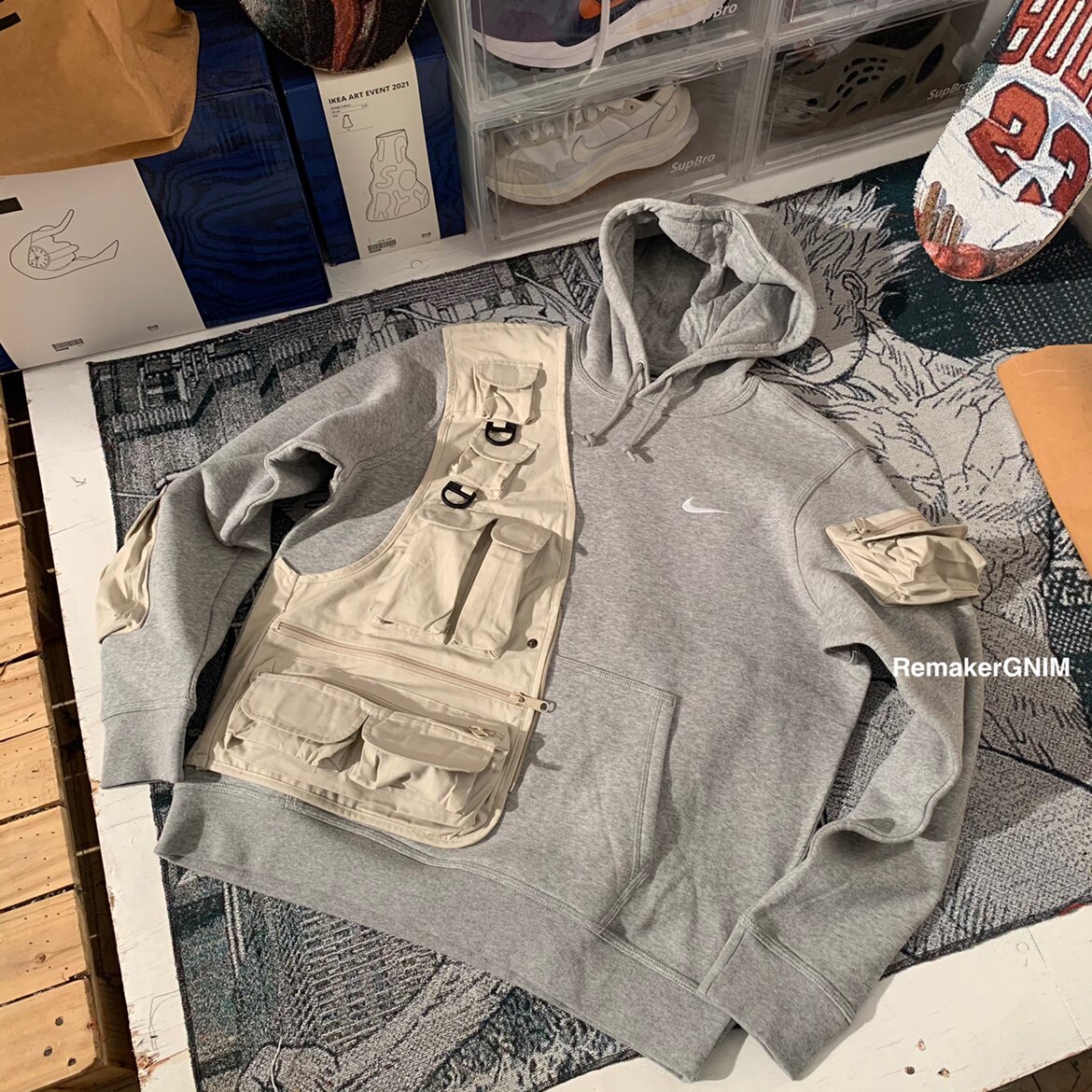 remake 孤品 nk 机能风 连帽卫衣 不退换