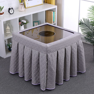 家用揭盖取暖桌罩布套麻将罩烤火罩正方形烤火罩桌布裙摆式 二合一