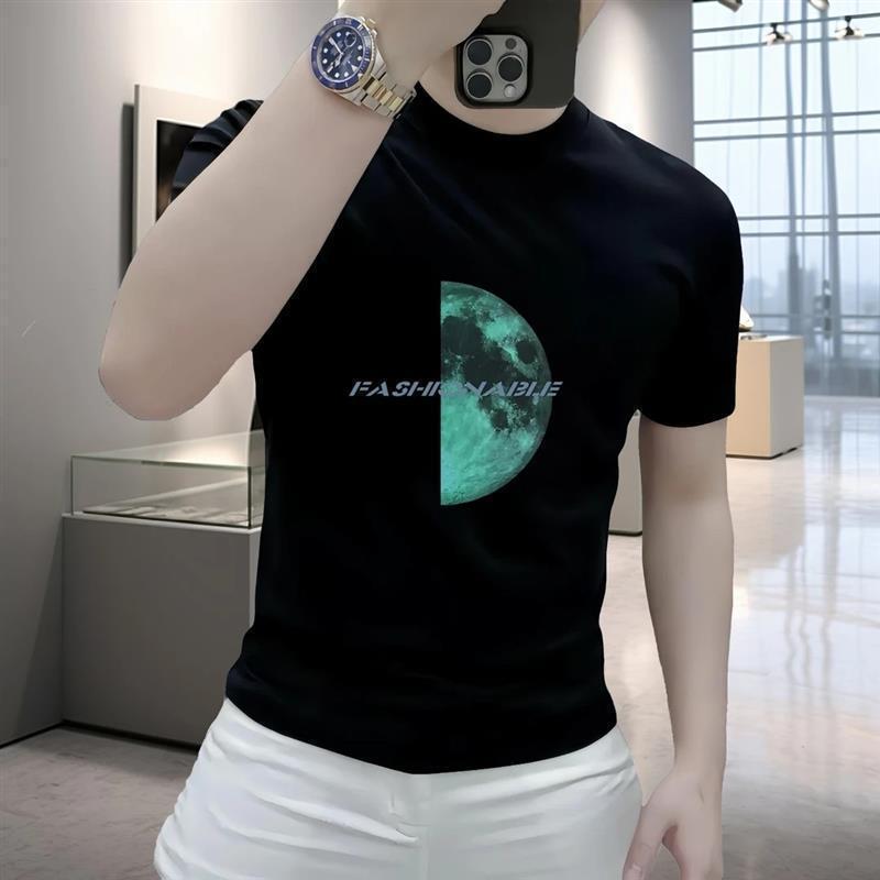 楷衫世家服饰明星同款轻r奢夏男士短袖YT恤衫设计简约百搭修身圆