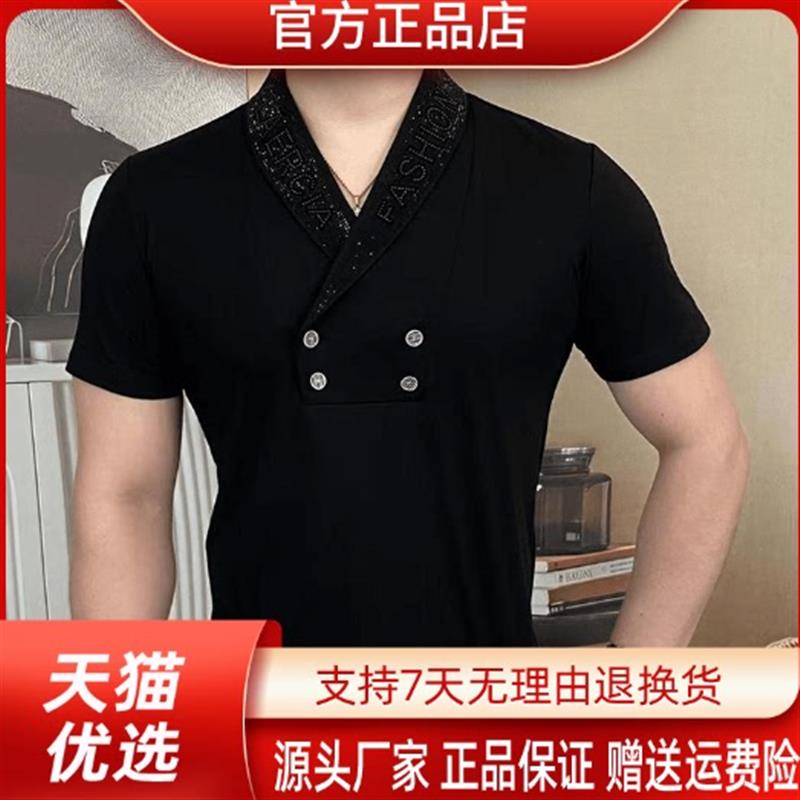 锐森特轻奢男装品质高档翻领短袖T恤POLO衫男款夏季时尚潮流男装