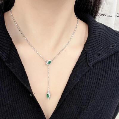 云珀坊1合金项链很闪蛇年款小众灵蛇美式锁骨链男款女配饰颈链i