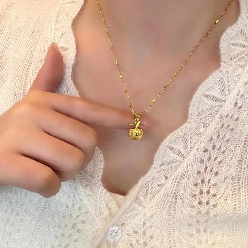 ChicDivas女装优品平安果项链女时尚个性水果吊坠锁骨链轻奢优雅
