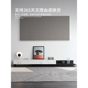 现代简约拉伸地柜 伸缩岩板电视柜茶几组合小户型家用客厅地柜意式