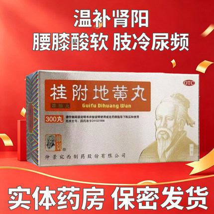 仲景 桂附地黄丸(浓缩丸) 300丸*1瓶/盒 温补肾阳 腰膝酸软