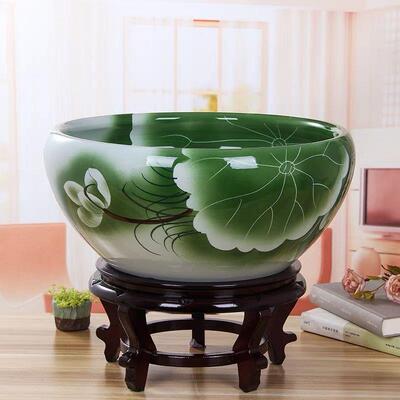 陶瓷鱼缸大号养鱼盆荷花缸乌龟缸碗莲睡莲盆客厅风水金鱼缸