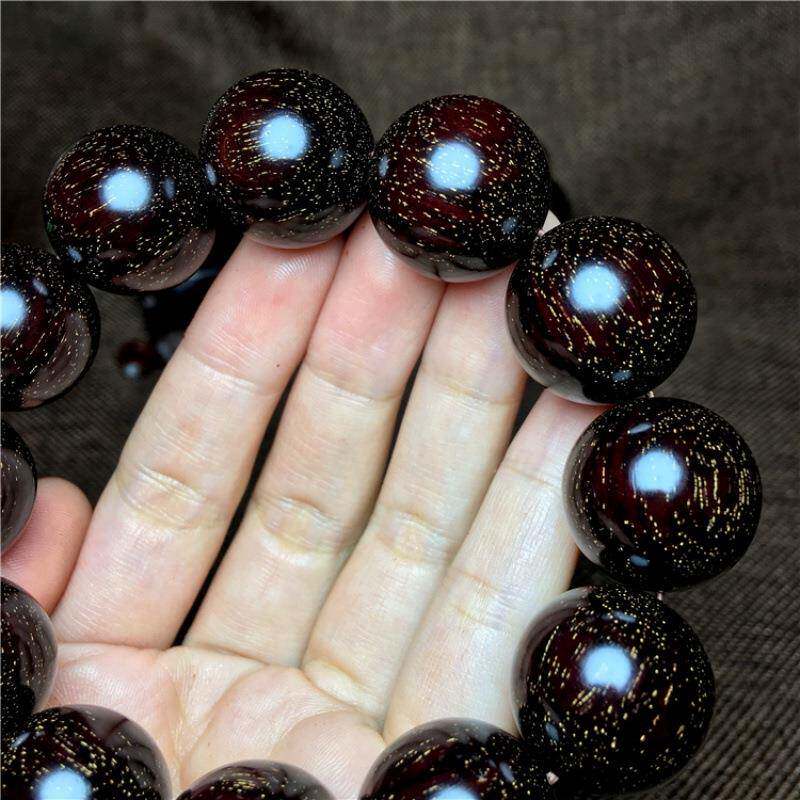 沧桑老料爆满金星印度小叶紫檀手串.男款佛珠
