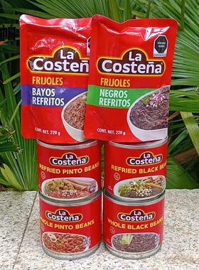 La costena black beans乐口泰香煎调味整粒黑豆 芸豆泥 速食罐头