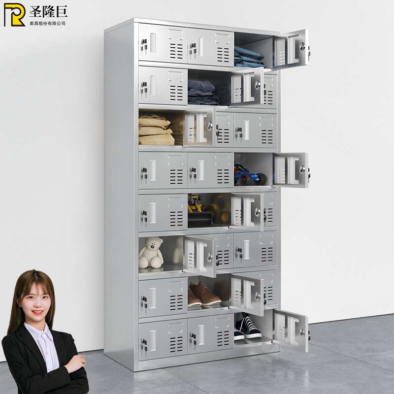 不锈钢食堂碗柜餐厅多门碗筷饭盒餐盘柜员工餐具柜商用多格储物柜