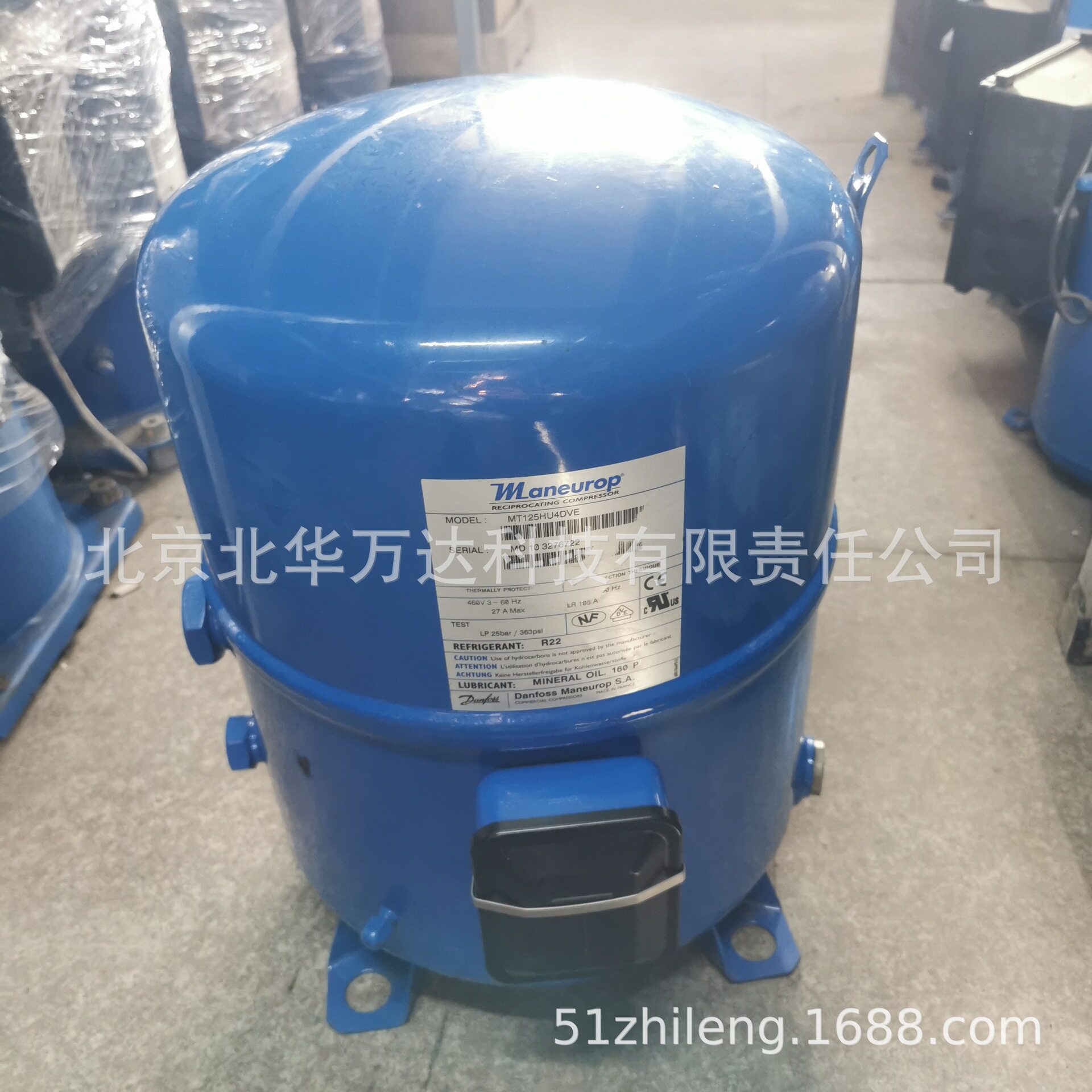 制冷压缩机MT125HU4DVE冷库设备及制冷设备压缩机R22制冷剂