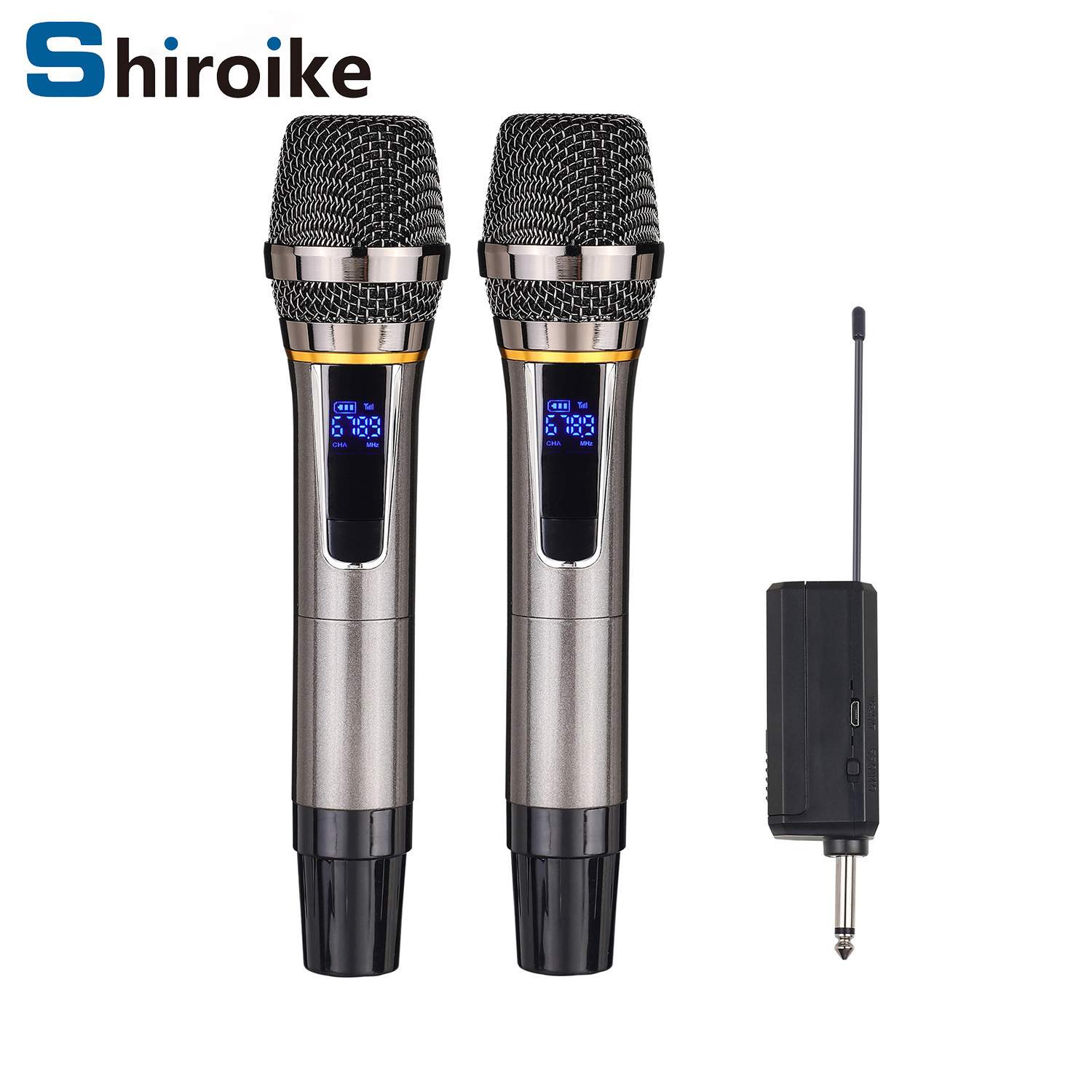 无线麦手持麦 GAW-E6 金属咪管专业动圈麦采访LED显示屏