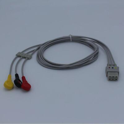 适用于美伦MC8032MC80162动态心电图机动态心电导联线3导扣式