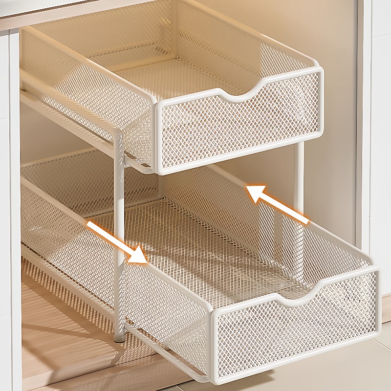 厨房抽拉式置物架橱柜内分层架下水槽柜各种神器大全双层收纳拉篮