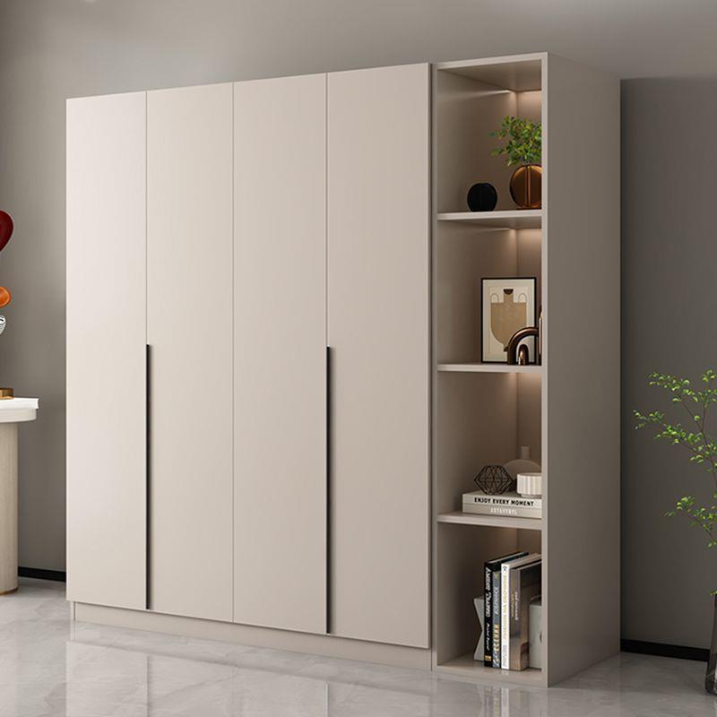 衣柜家用卧室储物柜现代简约奶油风组合小户型租房简易组装大衣橱