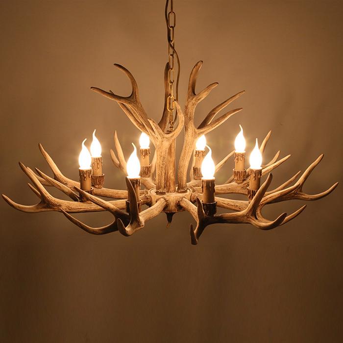 鹿角灯美式复古客厅餐厅吊灯北欧创意书房卧室民宿小木屋装饰吊灯