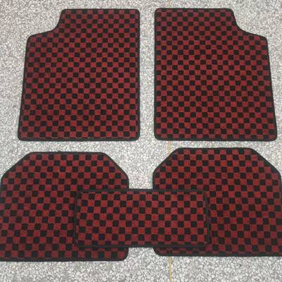 现货供应通用5片套地毯汽车脚垫彩色提花毯脚垫PVC防滑钉底质