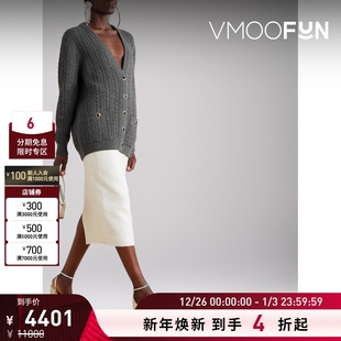 折扣 针织衫 Alessandra 秋冬女绞花羊毛开襟衫 毛衣 Rich